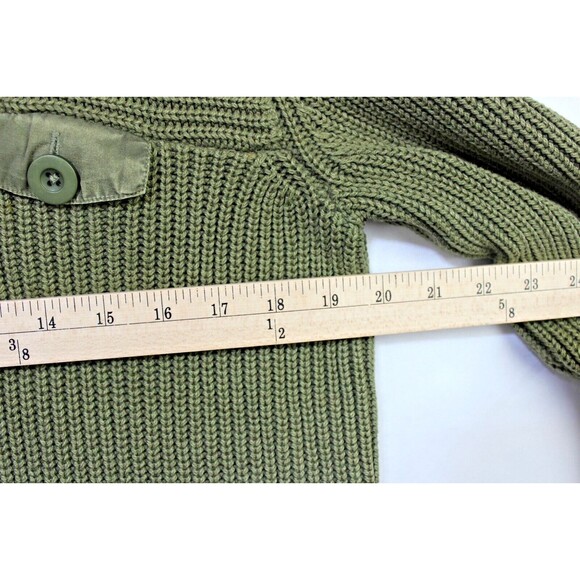 Orvis Sweater Mens Medium Green Pullover 1/4 Button 100% Cotton Outdoors Casual - Picture 8 of 10